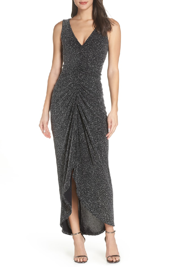 Vince Camuto Ruched Glitter Knit Gown ...